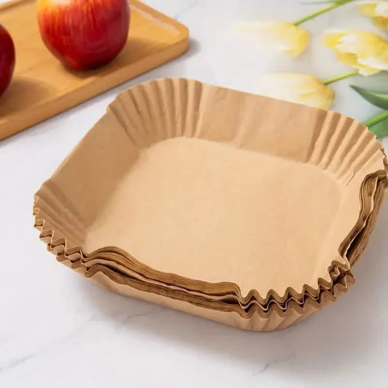 50-Pieces: Disposable Paper Liners For Air Fryer Suitable For 2 - 8 Quarts 2