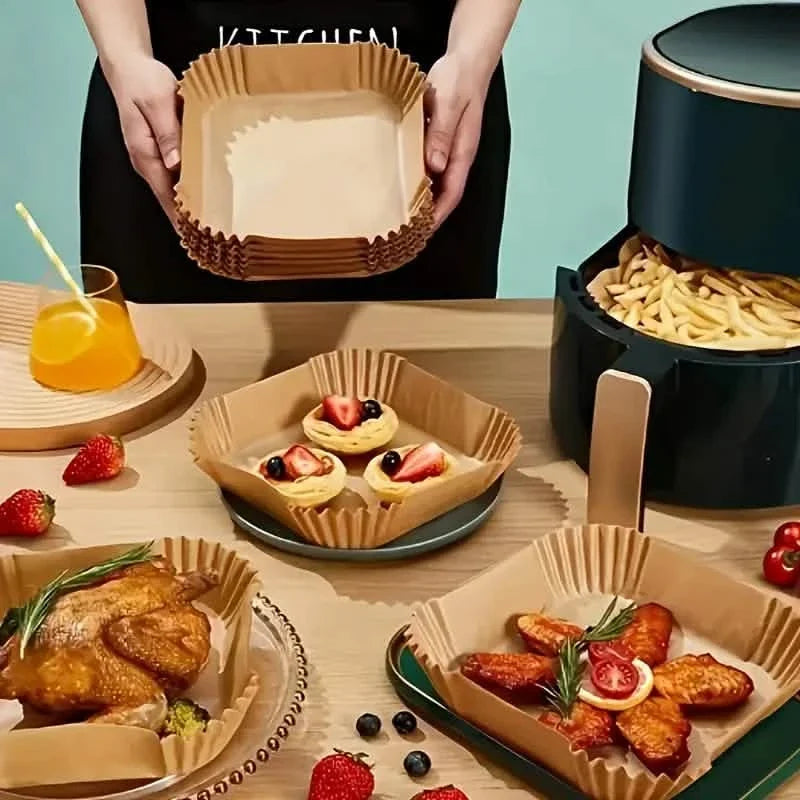 50-Pieces: Disposable Paper Liners For Air Fryer Suitable For 2 - 8 Quarts 5
