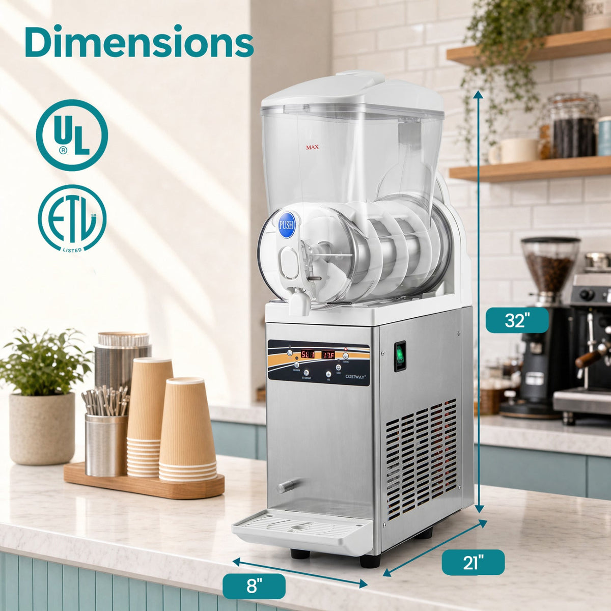 Commercial Slushy Machine 15L Single Tank 550W Freezer 5