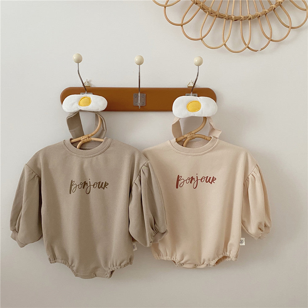 Baby cute poached egg one-piece suit 1