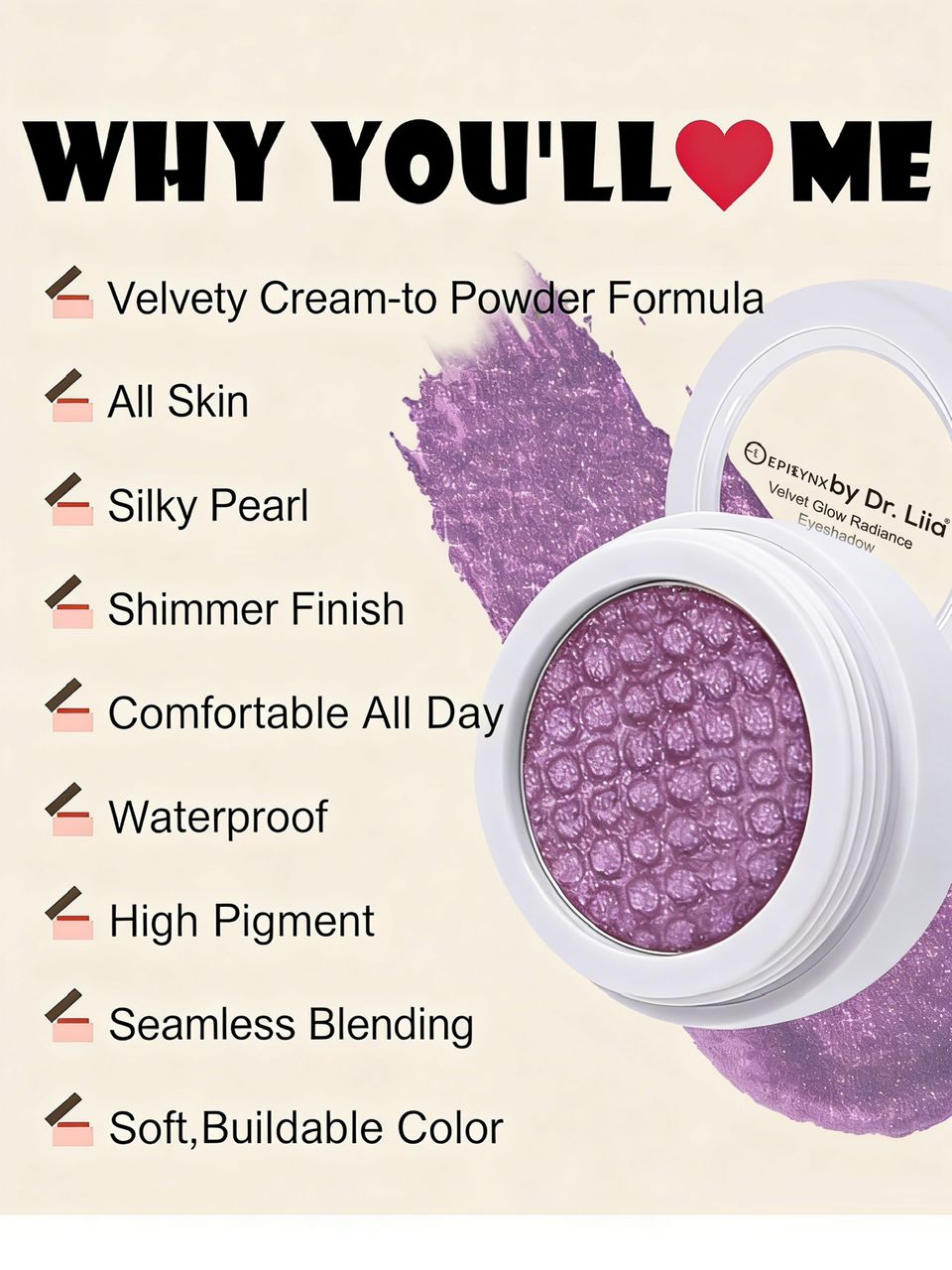 Crease-Proof Creamy Eyeshadow, 20 Shades 40