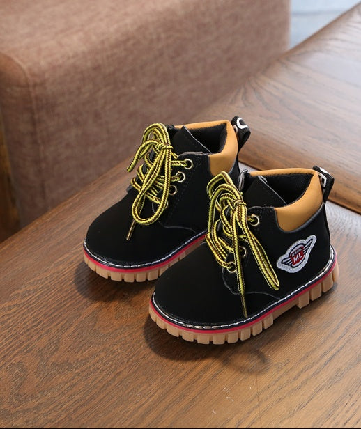 Baby cotton shoes autumn and winter new female treasure 1-3 years old 2 warm plus velvet children Martin boots boys winter shoes tide 3