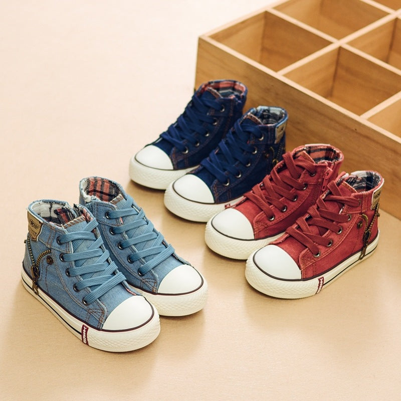 Autumn Expert Skill Children Casual Shoes Boys Girls Sport Shoes Breathable Denim Sneakers Kids Canvas Shoes Baby Boots 1