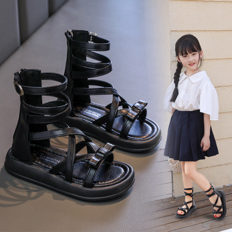 New Summer Fashionable All-Match Roman Shoes For Little Princesses And Girls 2