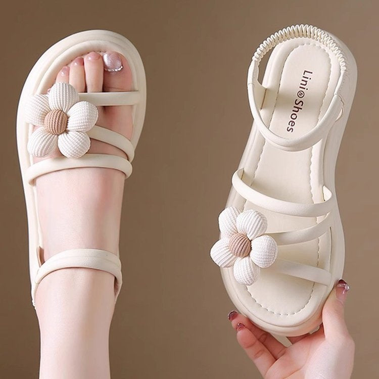 2025 Summer New Kids' Sandals, Comfortable Fashionable Casual Flower Design, Unisex Beach Shoes For Students And Children 1