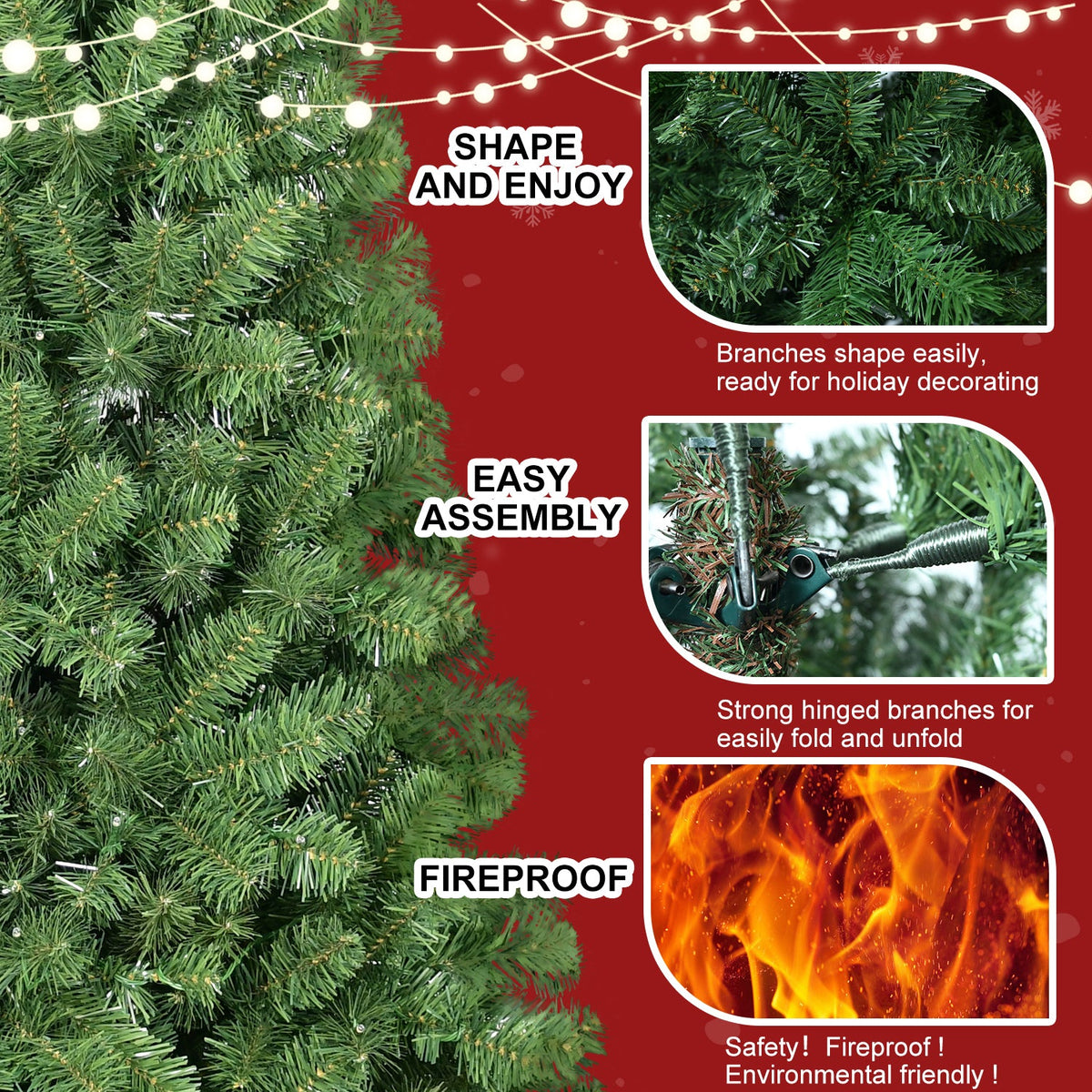 5FT PVC Green Memory Wire Christmas tree 2