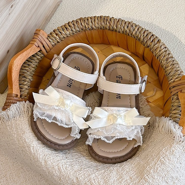 2026 Summer New Kids Sandals, Fashion Bow Walking Shoes, Trendy Princess Sandals For Little Girls 3