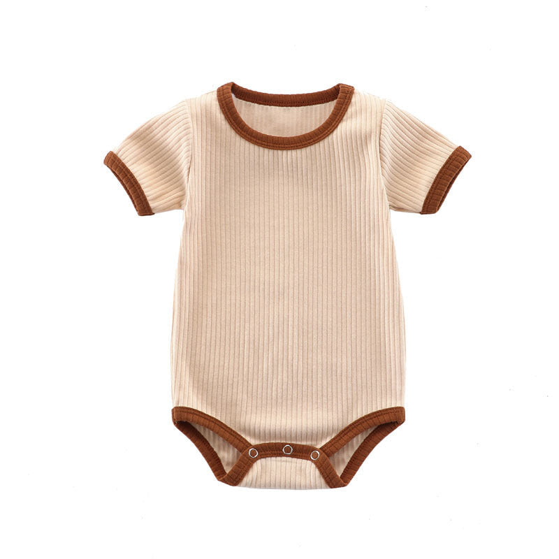 Summer Romper Baby Wrapping Clothes Pit Strip Ribbed Baby Onesie 8