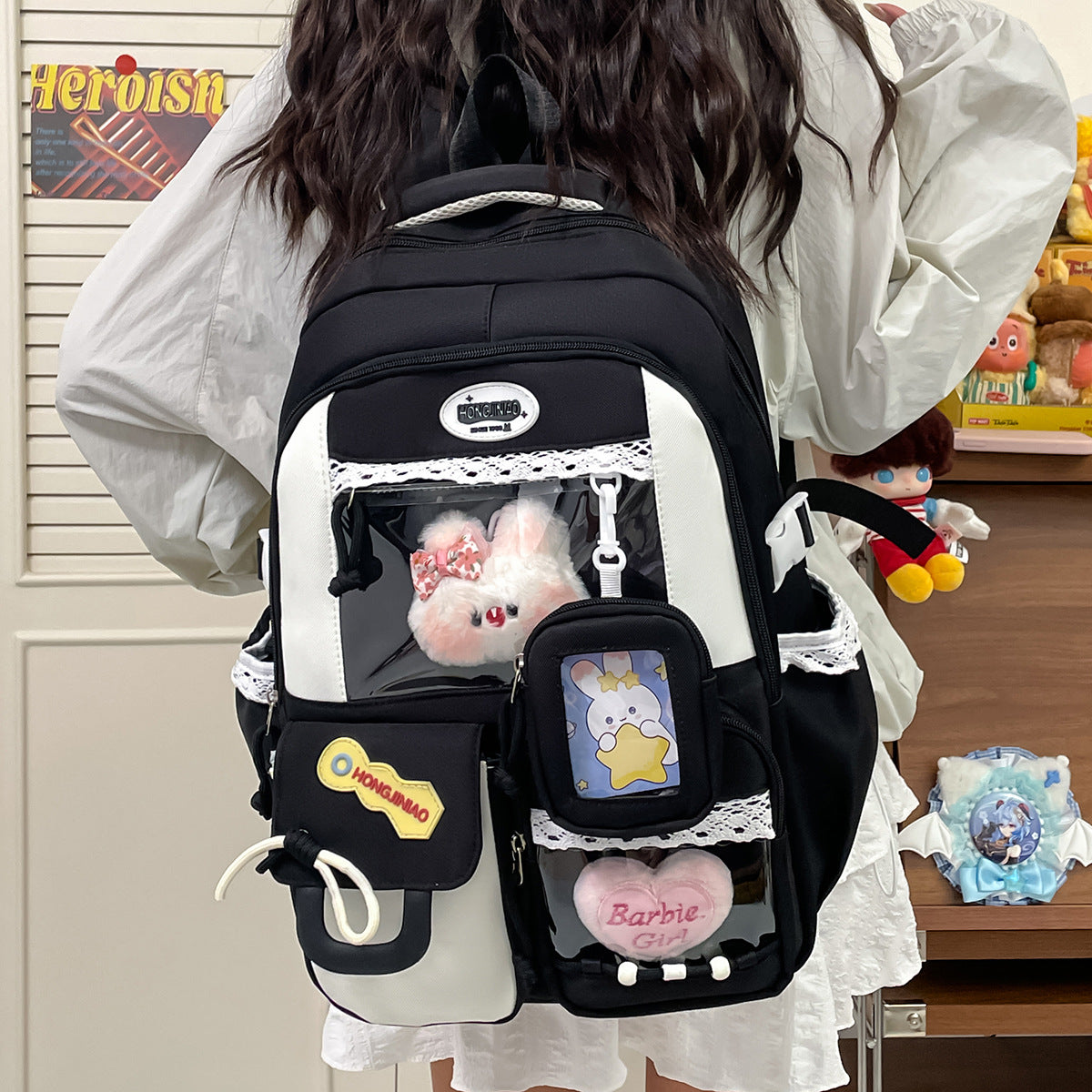 High Appearance School Bag With A Cute Color Block Design 4
