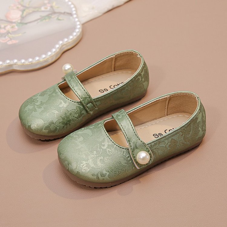 Girls' National Style Small Leather Shoes, Children's Single Shoes, Little Girls' Soft Soled Ancient Style Shoes 2