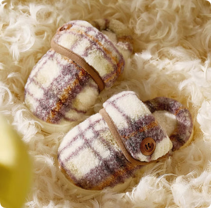 Indoor Home Silent Thick Warm Fur Shoes For Children 3