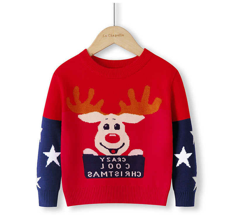 Cotton Double Layer Autumn Winter Christmas Long Sleeved Children's Sweater 8