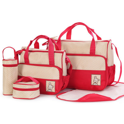 Baby Diaper Bag Suits For Mom Baby Bottle Holder Mother Mummy Stroller Maternity Nappy Bags Sets 8