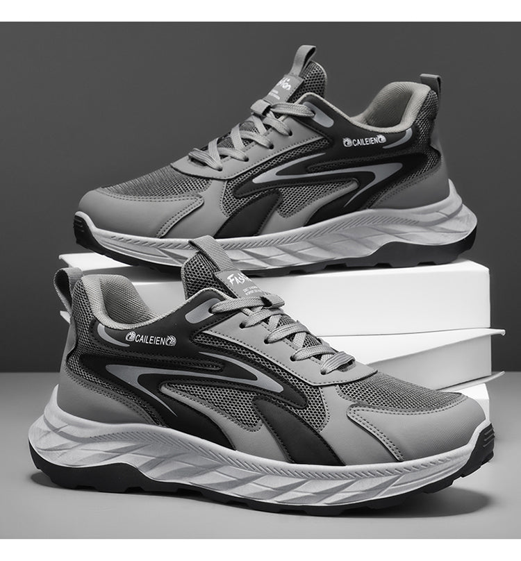 Men's Soft Sole Anti-slip Walking Shoes For Middle-aged & Elderly, Breathable Wear-resistant Dad Style Athletic Shoes For Fathers 4
