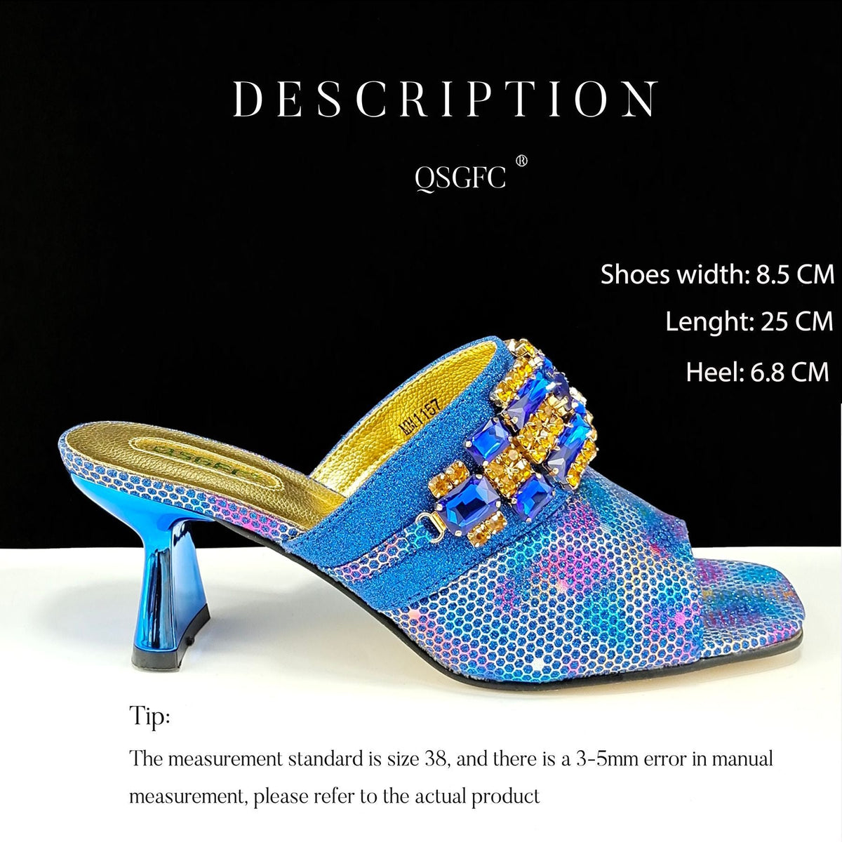 Women's Shoes And Bags Suit Camouflage Fabric Drill Buckle Decorative Casual High Heel Slippers 3