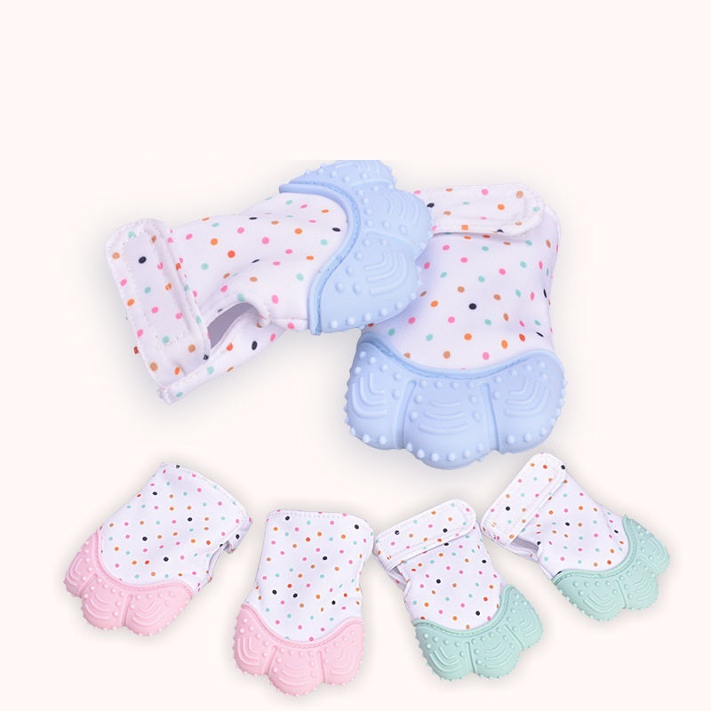 Baby teether baby anti-bite silicone molar gloves children's sound toys 2