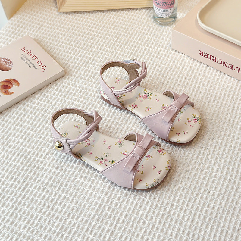 Summer New Korean-style Girls Princess Shoes With A Bow And A Strap Across The Foot 4