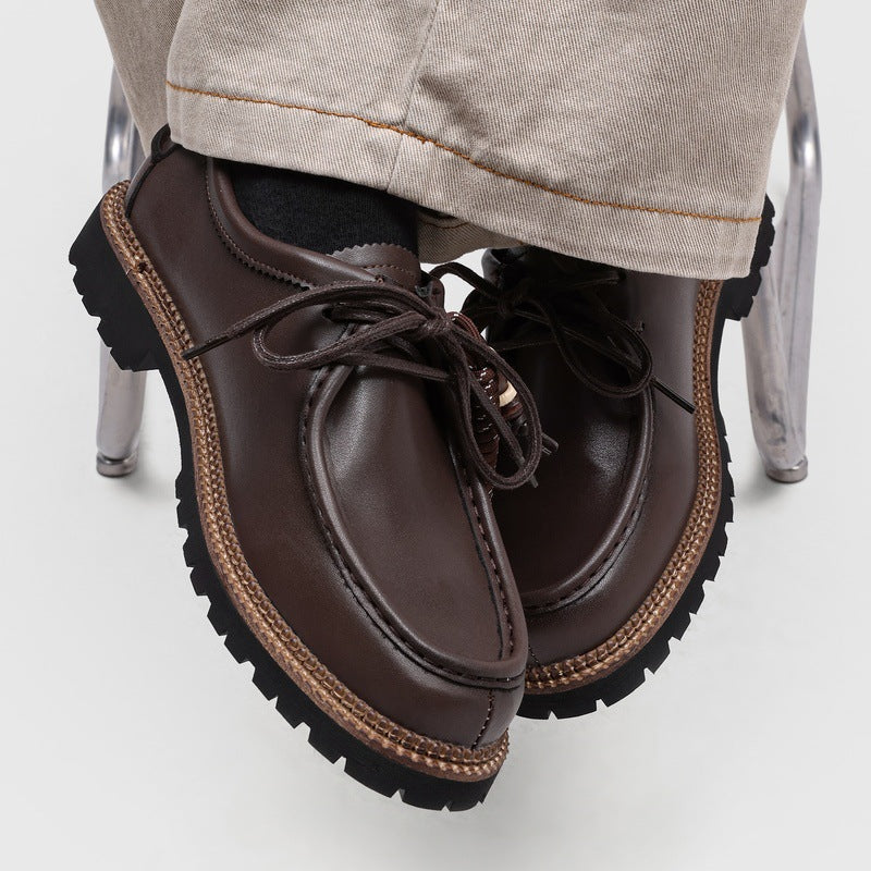 Workwear Fashion Xu-style Lace-up Edgy And Handsome Mens Shoes 4