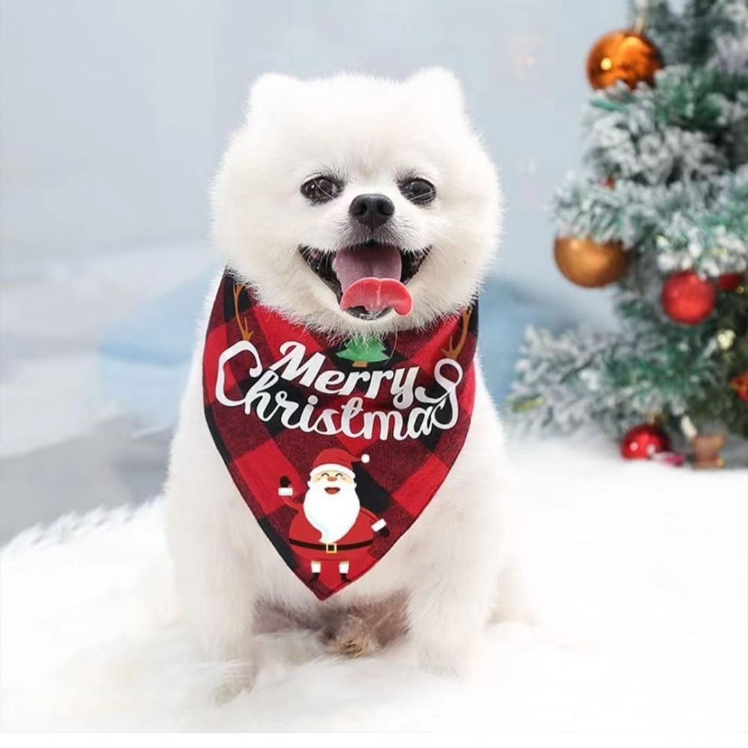 Christmas Day Border Protection Pet Small, Medium, and Large Dogs, Dogs, Cats, Teddy Triangular Towels, Water Jars 2