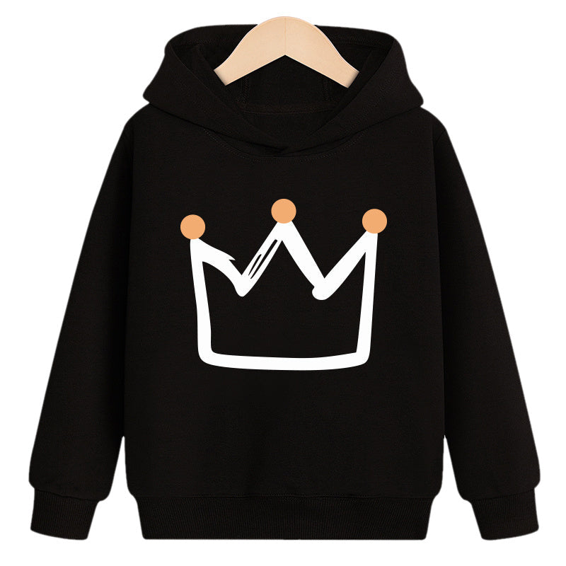 Crown hooded plus velvet sweatshirt 4