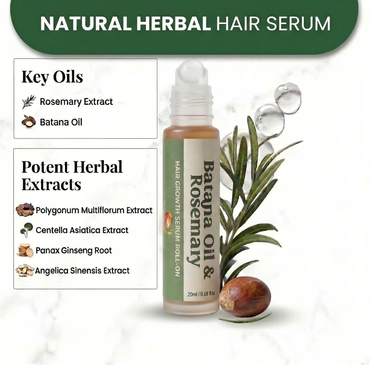HerbalRoot Batana Serum Roll-On 2