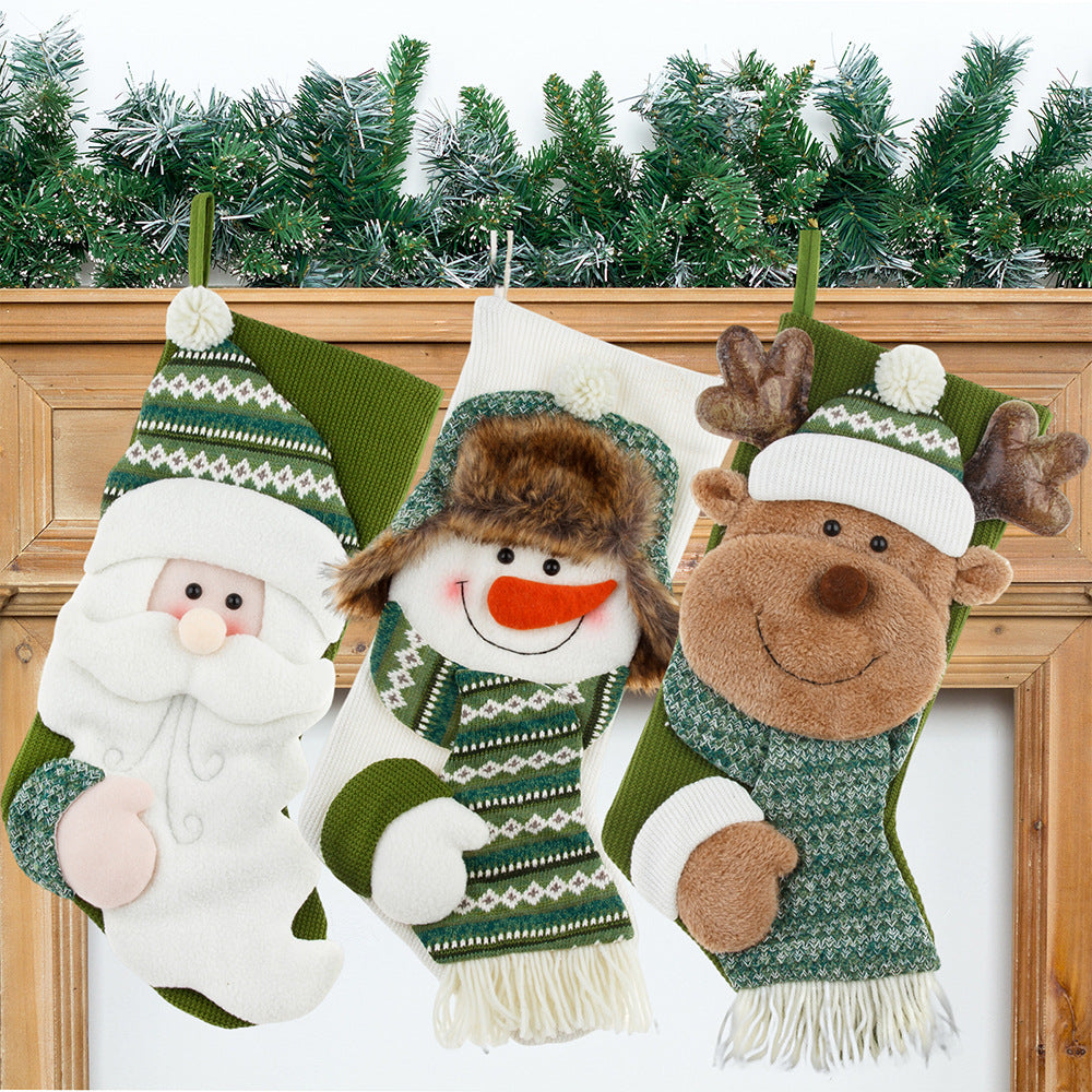 Christmas decorations, hanging decorations, candy socks, gift socks, Christmas gifts, green Christmas socks 2