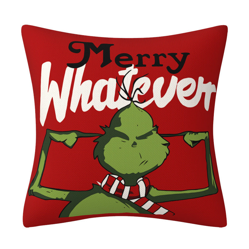 Grinch Christmas Pillow Cover Amazon Home Christmas Decoration Cushion Sofa Pillowcase 2