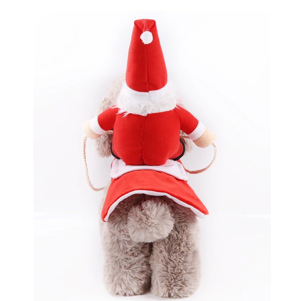 Fashion Designer Large And Medium Santa Dog Christmas Costumes Riding Clothes Transformed Into Santa Claus Clothes 3