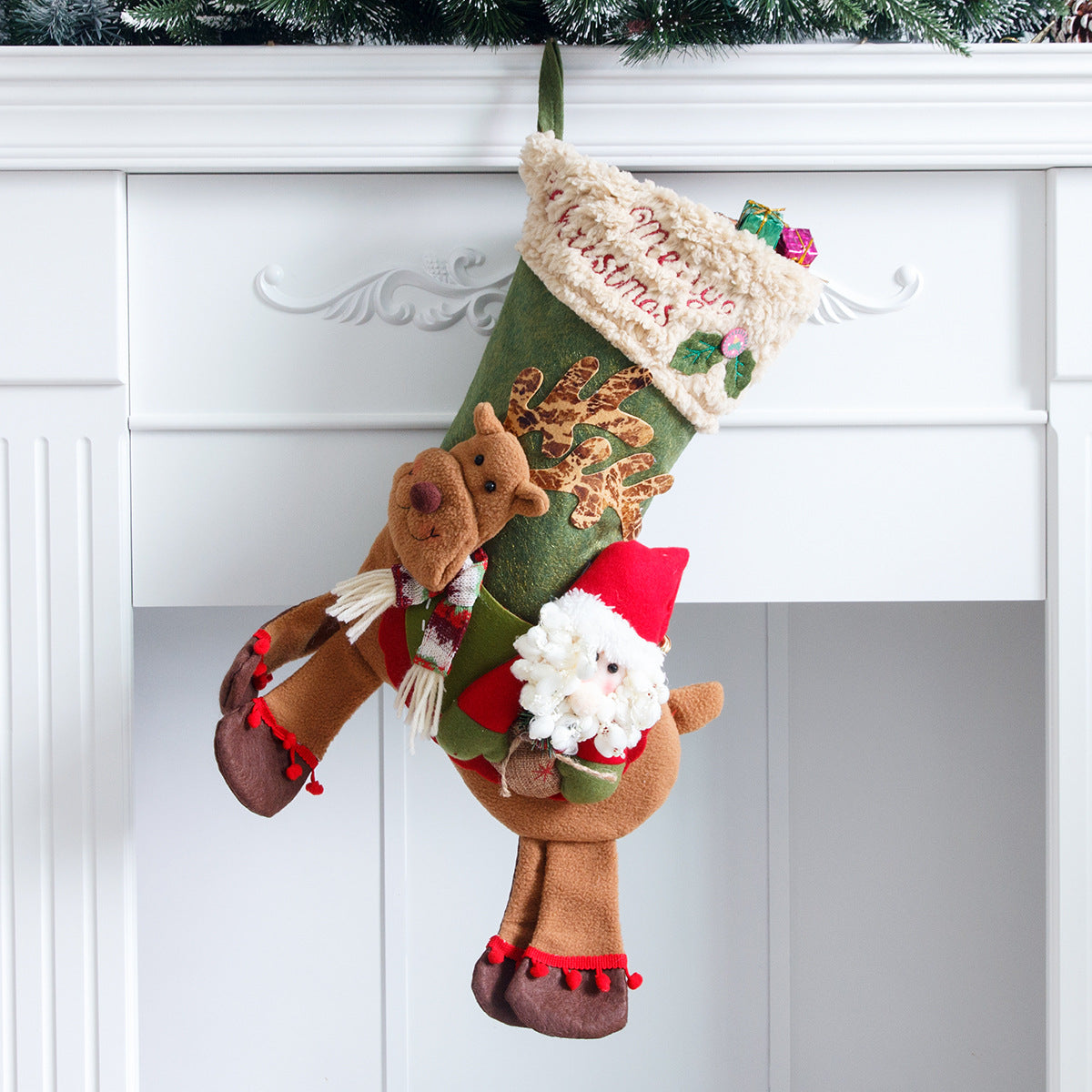 Santa Claus, snowman, deer riding socks, children's Christmas gifts, apple bags, jewelry, Christmas socks 6