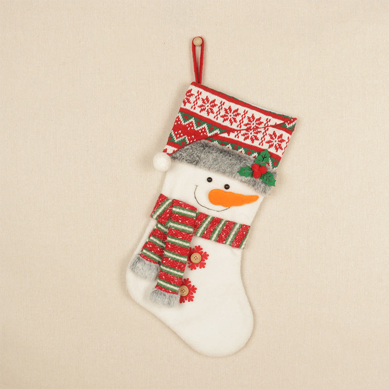 Christmas Stockings Red Santa Claus Snowman Biscuits Deer Gift Bag Christmas Tree Pendant 5