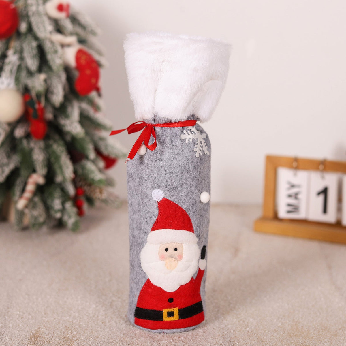 Christmas supplies red wine bottle covers elderly snowmen elk red wine bags household items 6
