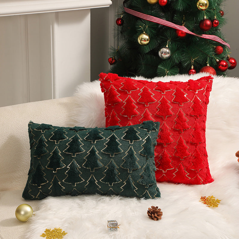 pillow bedroom headboard cushion Christmas tree romantic plush pillowcase ﻿ 2