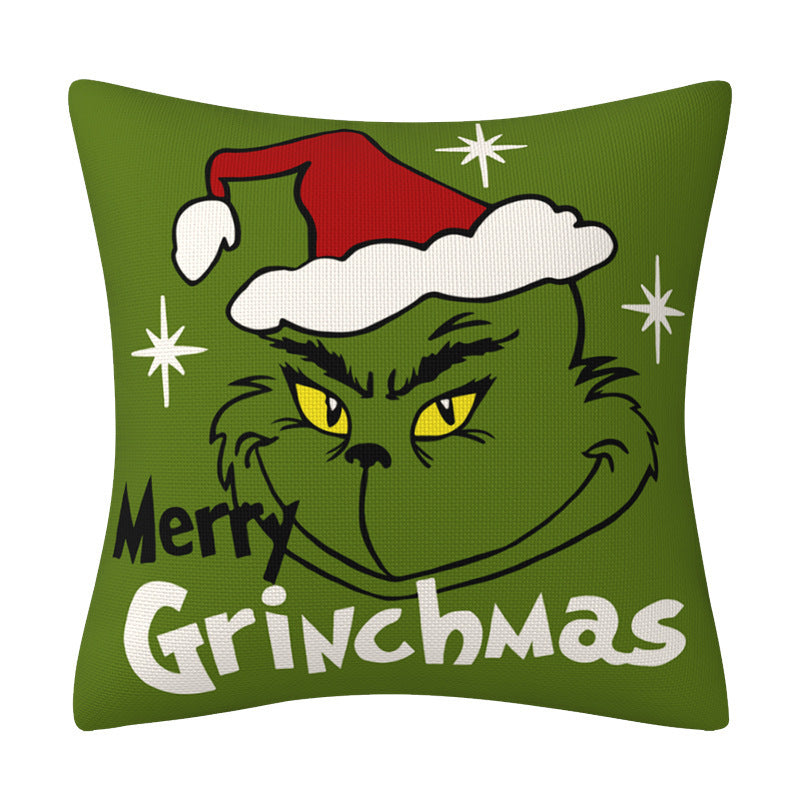 Grinch Christmas Pillow Cover Amazon Home Christmas Decoration Cushion Sofa Pillowcase 4