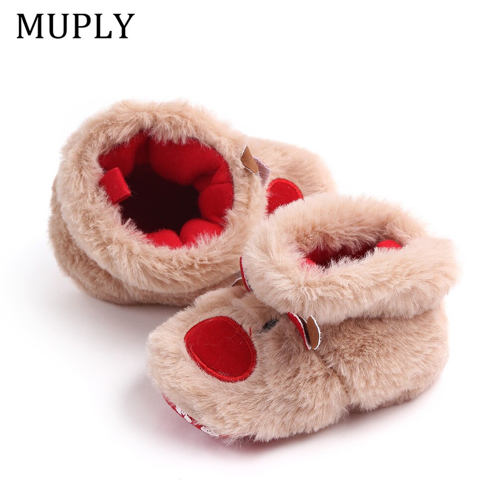 Winter Baby Girls Boys Keep Warm Shoes Muply Christmas Elk First Walkers Anti-slip Newborn Toddler Infant Girl Footwear Shoes 3