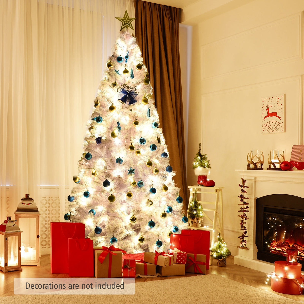 6' / 7.5' / 9' Hinged Artificial Christmas Tree with Metal Stand 2