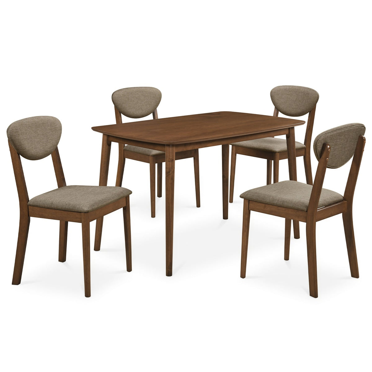 5-Piece Dining Set with Rectangular Table & 4 Fabric Chairs 11