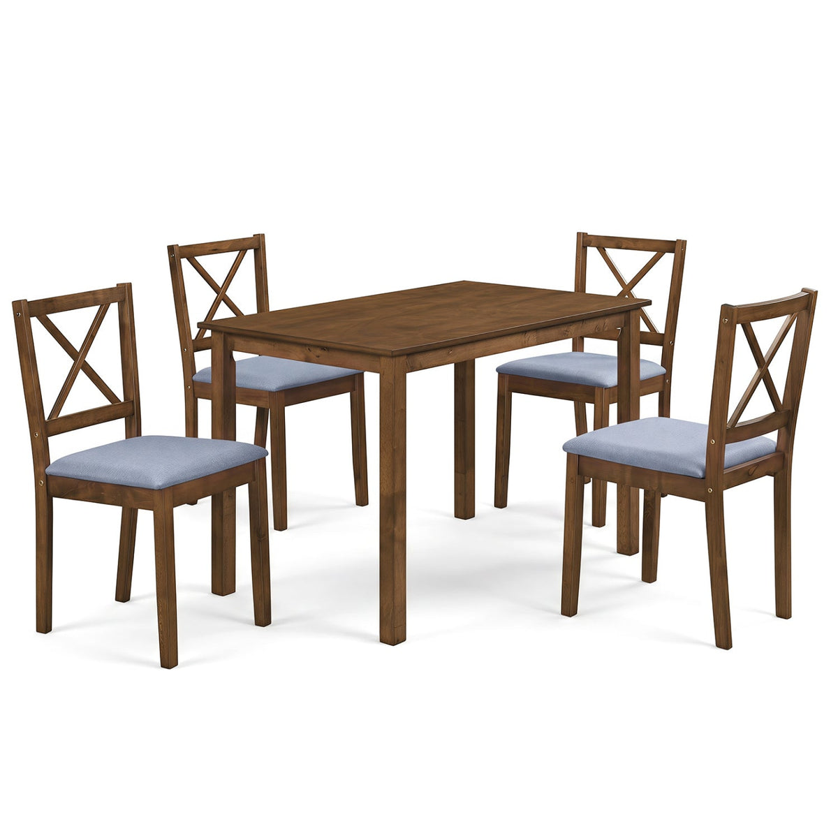 5-Piece Dining Set with Rectangular Table & Fabric Chairs 3
