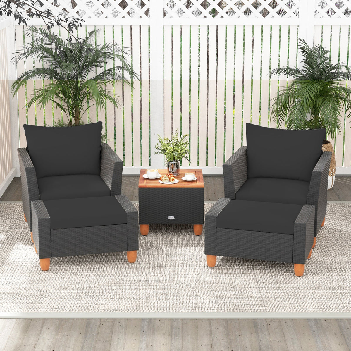 5-Piece Patio Conversation Set with Storage Table 2