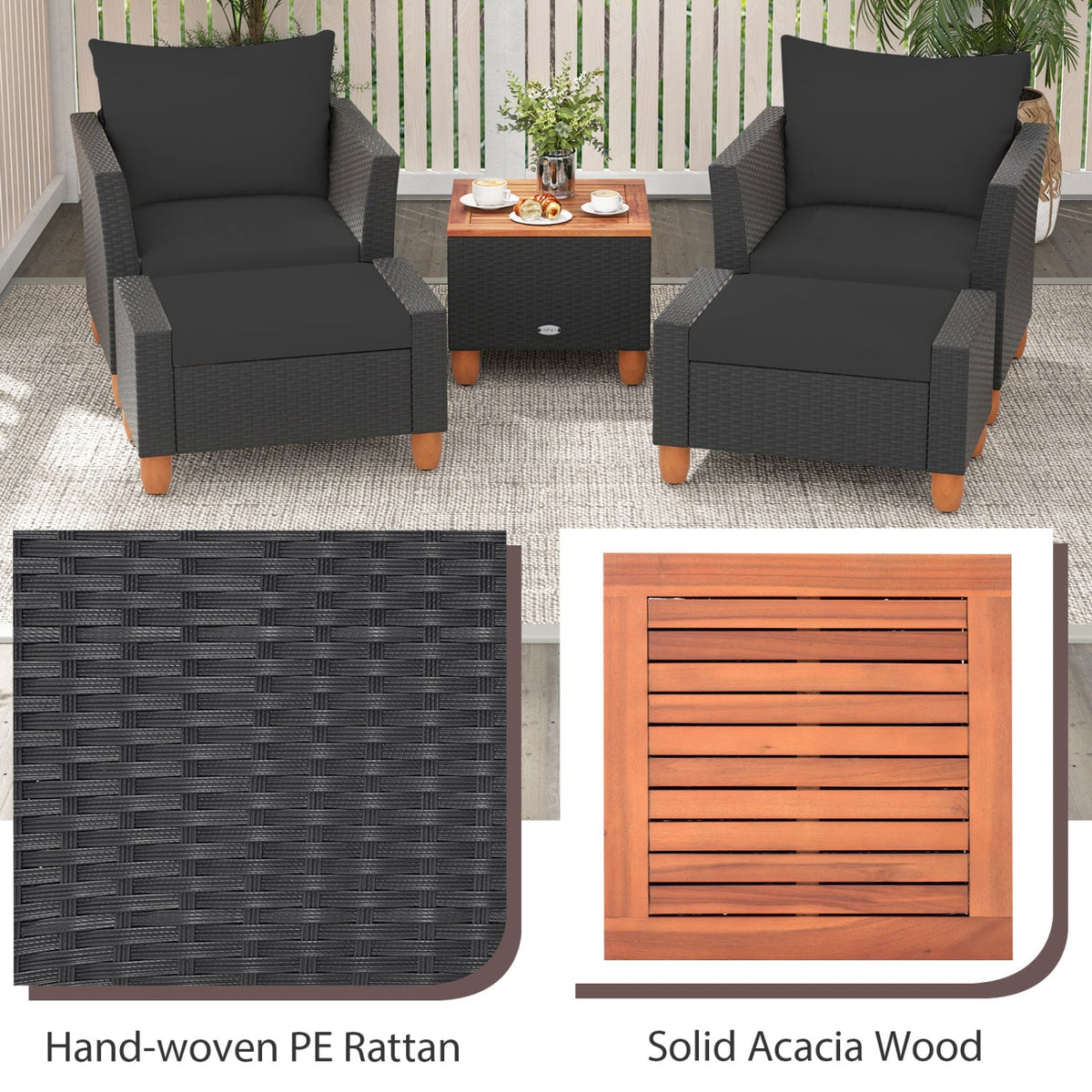 5-Piece Patio Conversation Set with Storage Table 7