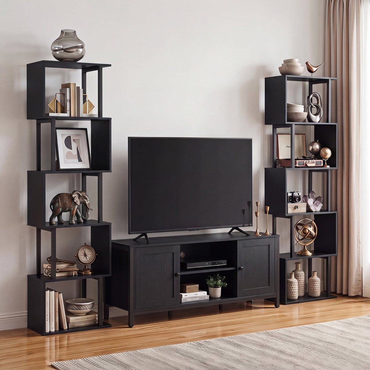 5-Tier S-Shaped Bookshelf with Open Cubes & Anti-Tip Kit 10