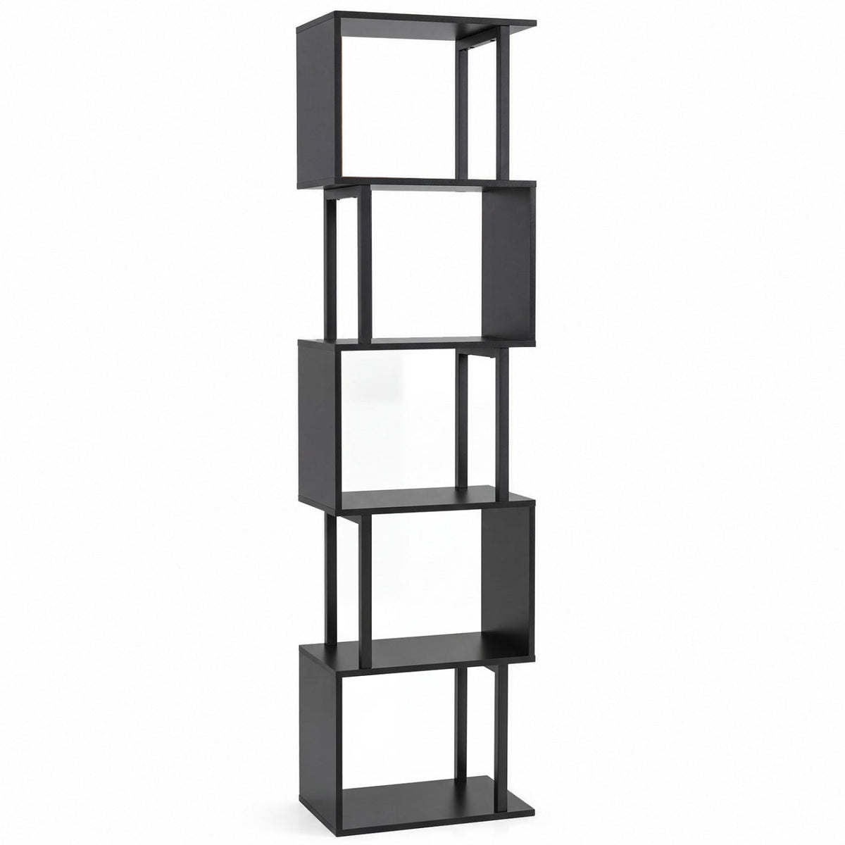 5-Tier S-Shaped Bookshelf with Open Cubes & Anti-Tip Kit 11