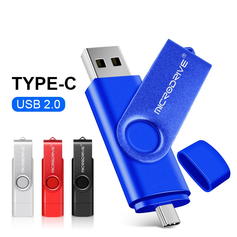 Dual-use Rotating USB Flash Drive For Both Phones And Computers High-speed TYPE-C Large Capacity Suitable For In-car Use 2