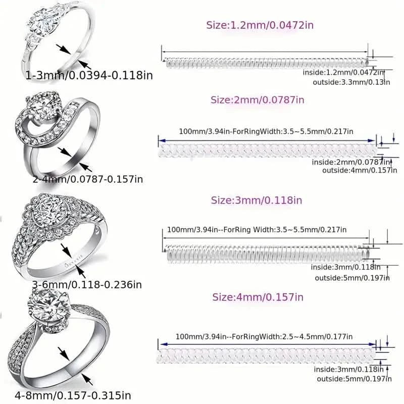 4-Piece Set: Invisible Silicone Ring Size Adjusters – Unisex, Flexible, Minimalist 3