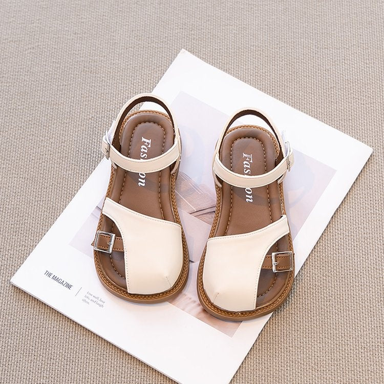 2026 Summer Korean Style Half Closed Toe Girls Sandals, Forest Princess Style Casual Roman Shoes For Kids Baby Fashion Footwear 4