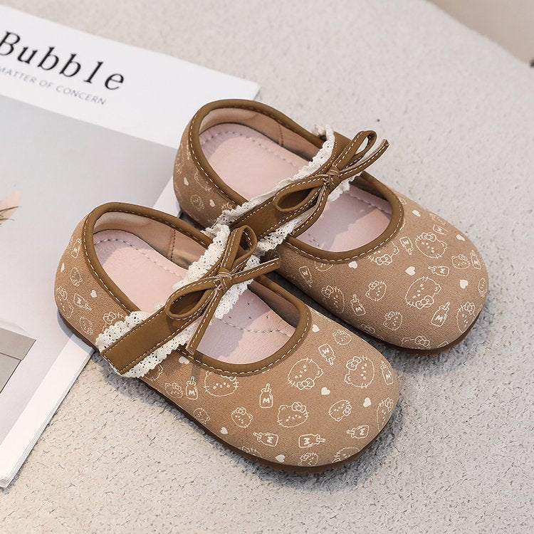 Children's Princess Shoes Cartoon Lace Lace Single Shoes Baby Soft Soled Walking Shoes 2