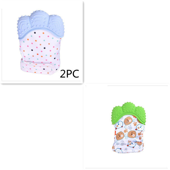 Baby teether baby anti-bite silicone molar gloves children's sound toys 19