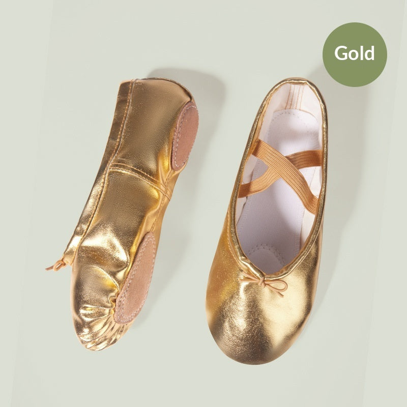 Soft-soled Practice PU Leather Cat-claw Gold And Silver Dance Shoes 5
