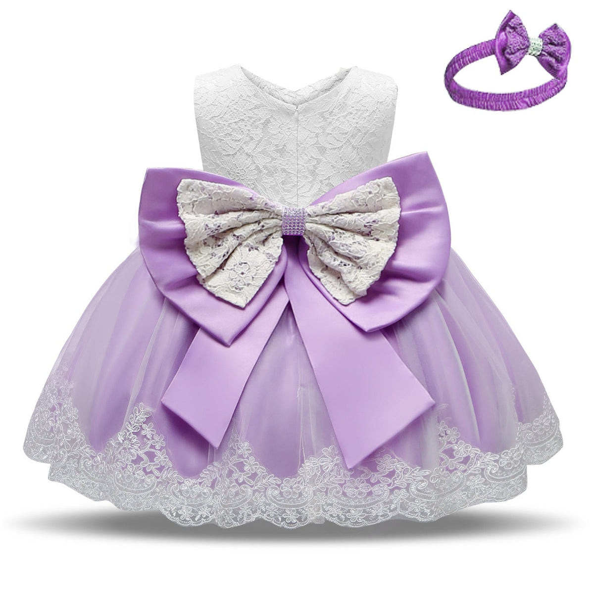 Baby Princess One Year Old Bow Lace Dress 2