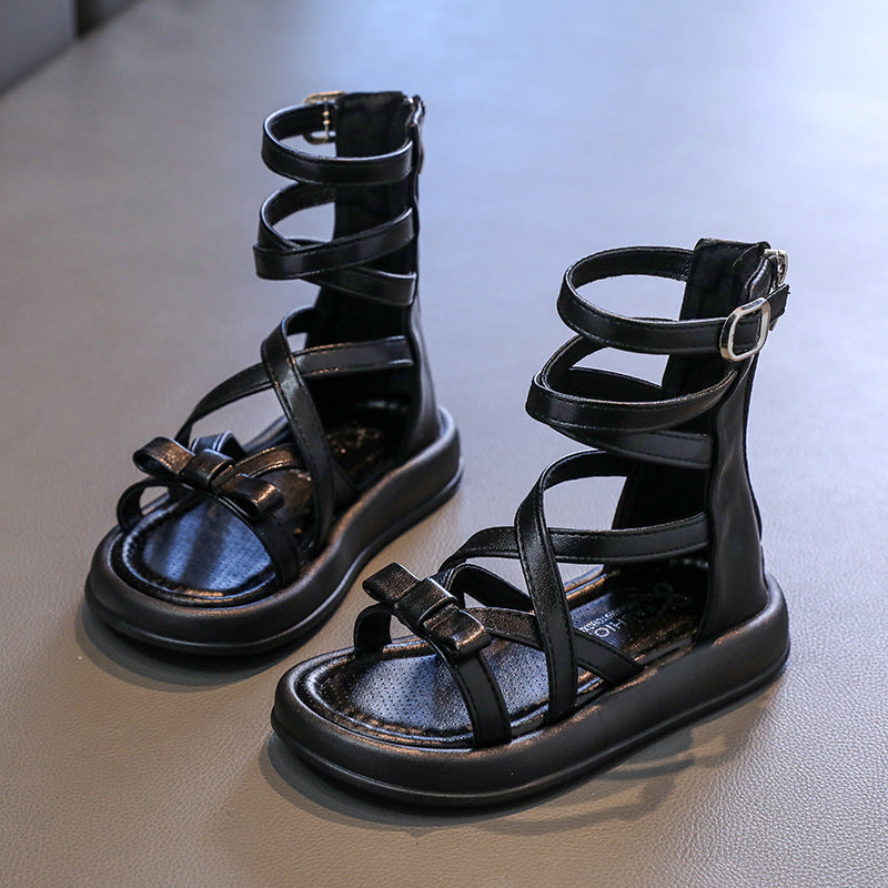 New Summer Fashionable All-Match Roman Shoes For Little Princesses And Girls 8