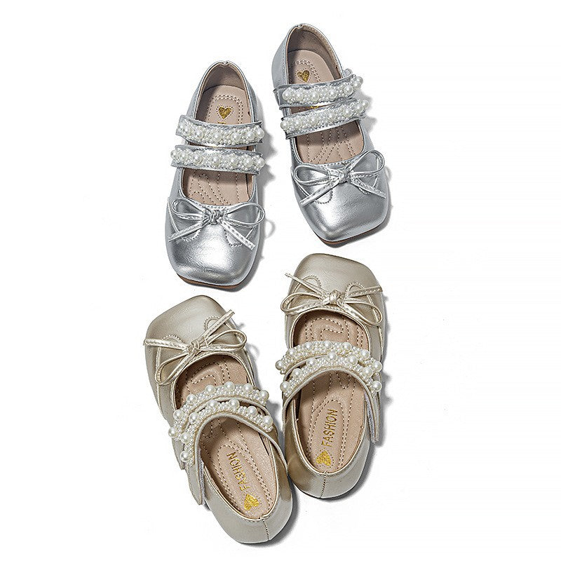 2026 Spring Summer New Girls Leather Shoes, Bow Decor Kids Princess Shoes, Breathable Soft Sole Performance Flats For Baby Girls 4